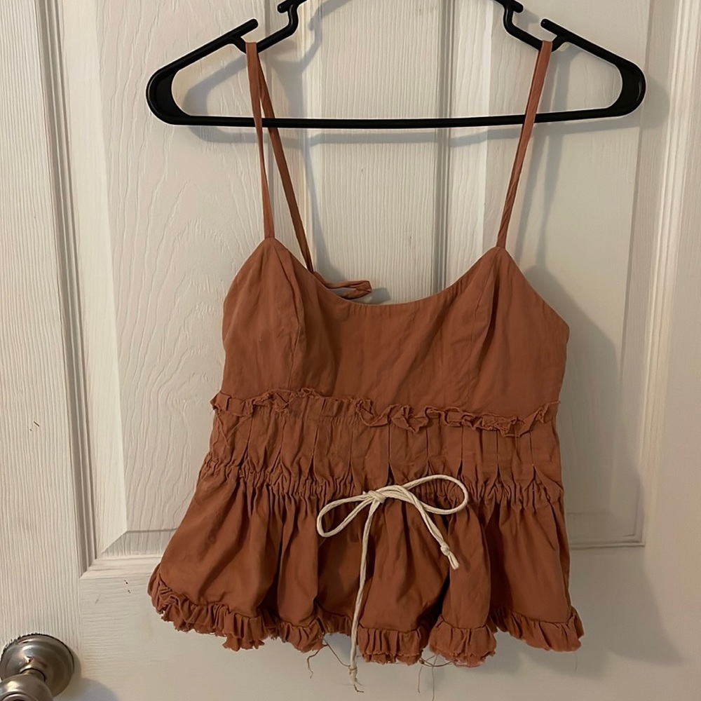 Free People Luna Corset Top in Iced Chai